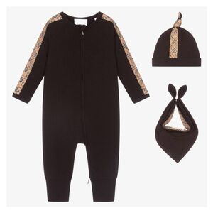 Burberry Baby Onesie & Bandana & Beanie